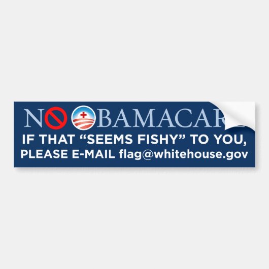 Geen Obamacare "Fishy"-Bumpersticker Bumpersticker (Voorkant)