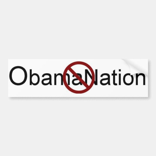Geen ObamaNation Bumpersticker (Voorkant)