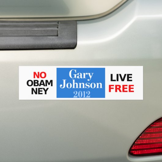 Geen Obamney - Gary Johnson bumper sticker (Op auto)