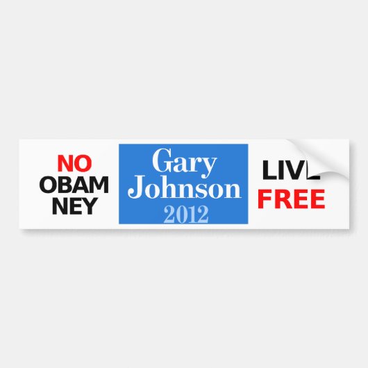 Geen Obamney - Gary Johnson bumper sticker (Voorkant)