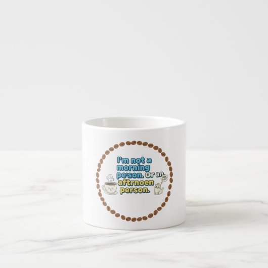 Geen ochtend- of middagmens espresso kop (Voorkant)