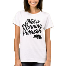 Geen ochtend Purrson Grappig Kat T-shirt