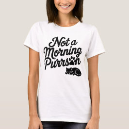 Geen ochtend Purrson Grappig Kat T-shirt