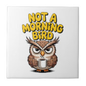 Geen Ochtend Vogel Uil Tegeltje (Voorkant)