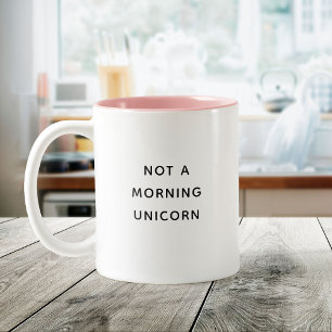 Geen ochtendeenhoorn Grappig Schattige trendy cita Tweekleurige Koffiemok