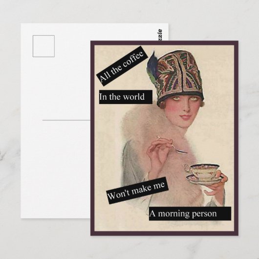 Geen ochtendmens briefkaart (Voorkant / Achterkant)