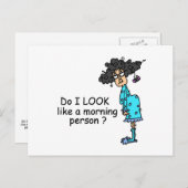 Geen ochtendmens briefkaart (Voorkant / Achterkant)