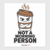 Geen ochtendmens grappige sticker (Vel)