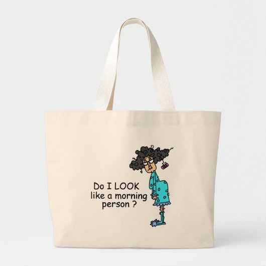 Geen ochtendmens grote tote bag (Voorkant)