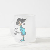 Geen ochtendmens matglas koffiemok (Voorkant links)