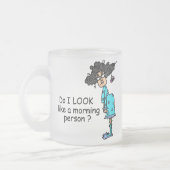 Geen ochtendmens matglas koffiemok (Links)