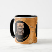 Geen ochtendmens of Jouw tekst boze gemberkat Mok (Voorkant links)