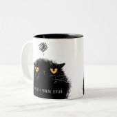 Geen ochtendmens tweekleurige koffiemok (Voorkant links)