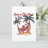 GEEN OF CHRISTMAS IN JULY FUNNY BEDANKKAART (Staand voorkant)