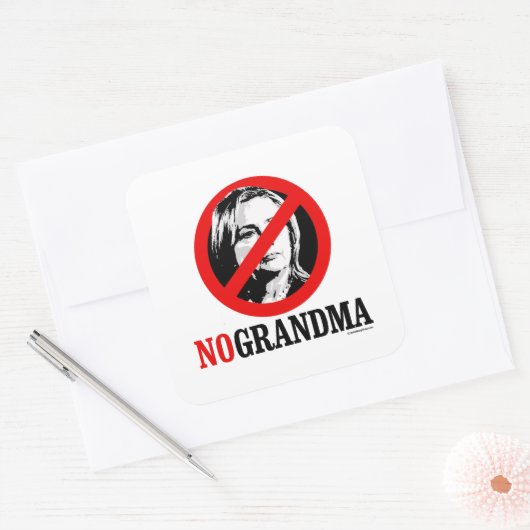 GEEN OMA HILLARY VIERKANTE STICKER (Envelop)