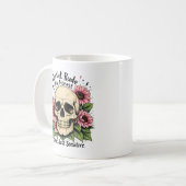Geen onbeleefde Mok | Funny Skull & Floral Koffiek (Voorkant links)