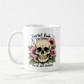 Geen onbeleefde Mok | Funny Skull & Floral Koffiek (Links)