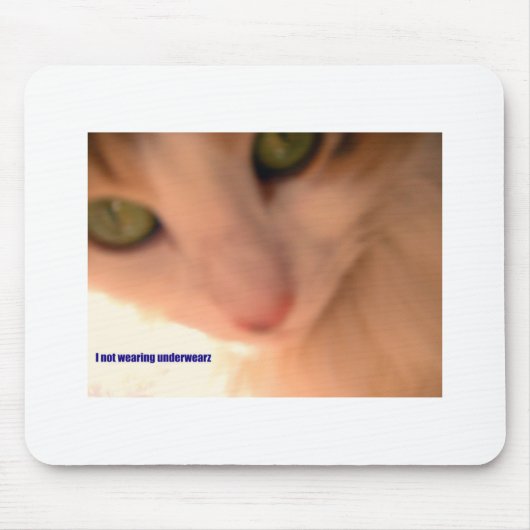 geen ondergoed kat muismat (Voorkant)