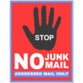 Geen ongewenste e-mail alleen geadresseerd - Ongew Sticker (Voorkant)