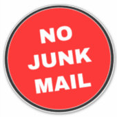 Geen ongewenste e-mail sticker (Voorkant)