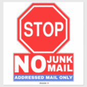 Geen ongewenste e-mailbordjes - Stop alleen geadre Sticker (Vel)