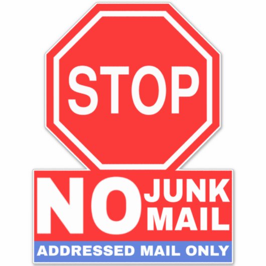 Geen ongewenste e-mailbordjes - Stop alleen geadre Sticker (Voorkant)
