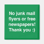 Geen ongewenste post - magnetisch - teken! magneet (Voorkant)