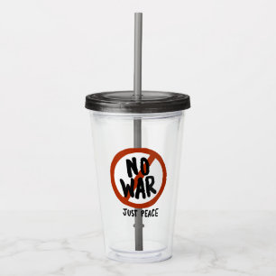 Geen oorlog alleen vrede acryl drinkbeker