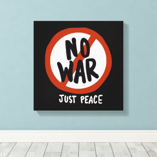 Geen oorlog alleen vrede canvas afdruk (Insitu (Houten vloer))