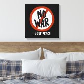 Geen oorlog alleen vrede canvas afdruk (Insitu (Slaapkamer))