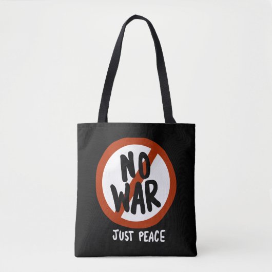 Geen oorlog alleen vrede tote bag (Voorkant)