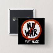 Geen oorlog alleen vrede vierkante button 5,1 cm (Voorkant /achterkant)