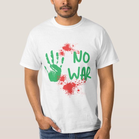 Geen Oorlog - Anti-Oorlogsprotest Handafdruk Ontwe T-shirt (Voorkant)