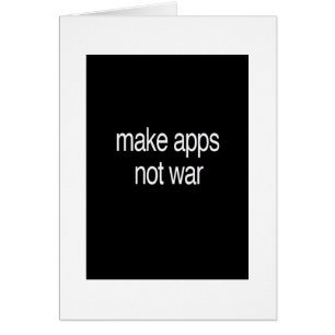 geen oorlog, geen apps maken