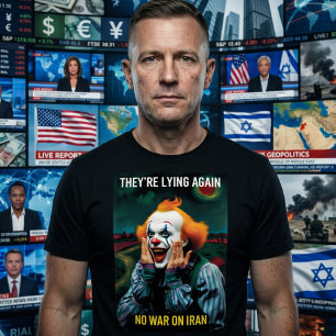 Geen Oorlog in Iran Anti Neocon Nepnieuws T-shirt