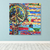 Geen oorlog meer 24 x 24 Canvas Print (Insitu (Houten vloer))