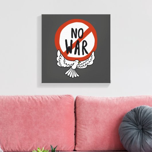 Geen oorlog met honden canvas afdruk (Insitu (Woonkamer))