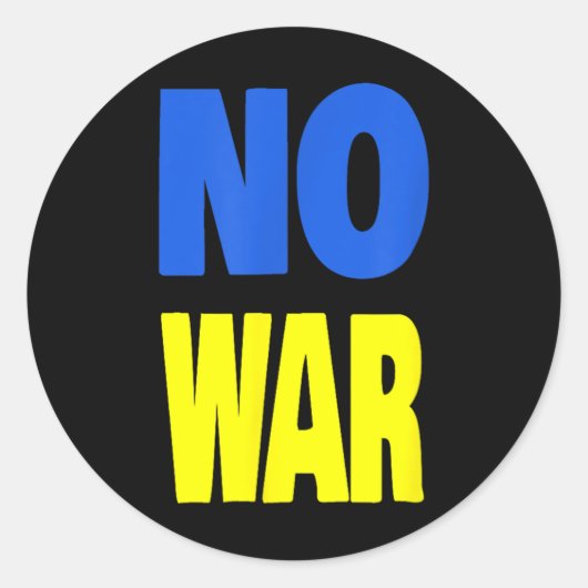 Geen oorlog Oekraïne Ronde Sticker (Voorkant)