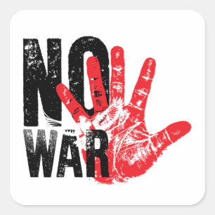 GEEN OORLOG! radical ontwerp voor radicale tijden! Vierkante Sticker
