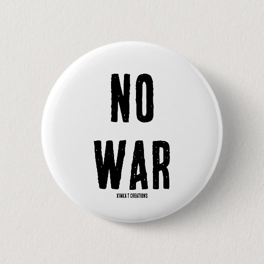 GEEN OORLOG RONDE BUTTON 5,7 CM (Voorkant)