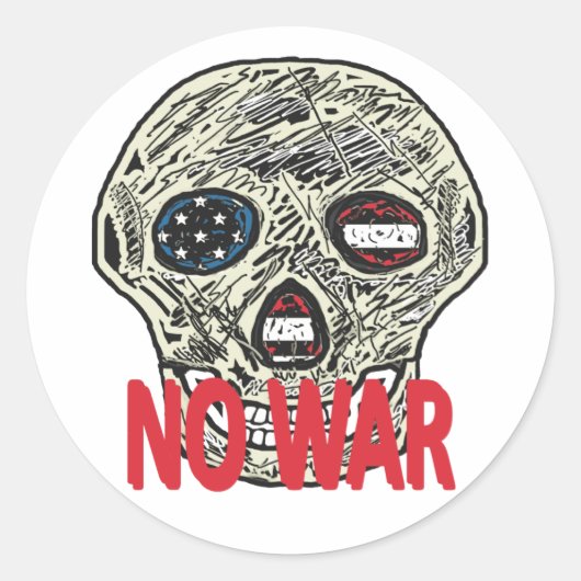 Geen oorlog ronde sticker (Voorkant)