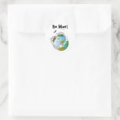 Geen oorlog! ronde sticker (Tas)