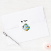 Geen oorlog! ronde sticker (Envelop)