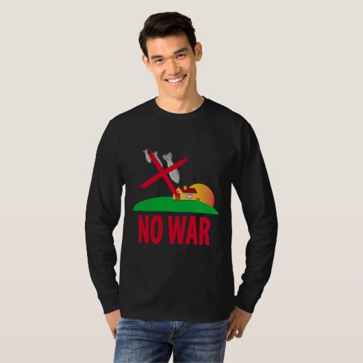 Geen oorlog t-shirt (Voorkant volledig)