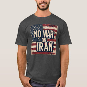 Geen oorlog tegen Iran, Amerikaanse vlag, patriott T-shirt