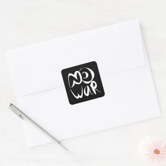 Geen oorlog vierkante sticker (Envelop)