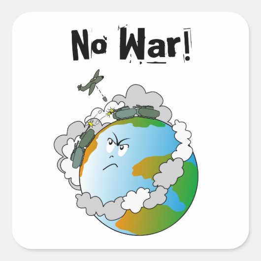 Geen oorlog! vierkante sticker (Voorkant)