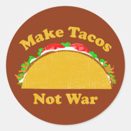 Geen oorlog voor Tacos Ronde Sticker