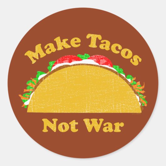 Geen oorlog voor Tacos Ronde Sticker (Voorkant)