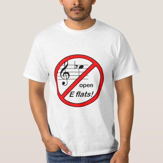 Geen open E-flats T-shirt (Voorkant)